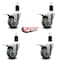 Service Caster 3.5'' Gray Poly Swivel 1-1/2'' Expanding Stem Caster Set Total Lock Brake, 4PK SCC-EXTTL20S3514-PPUB-112-4 - alternate 3